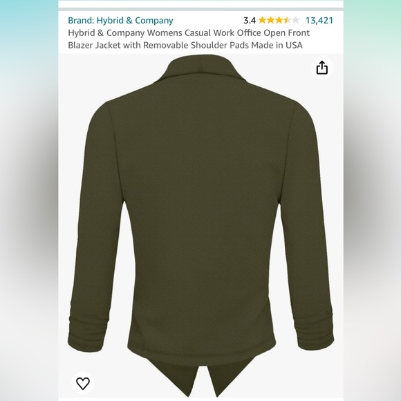 Olive Green Short Soft Blazer - Picture 3 of 7